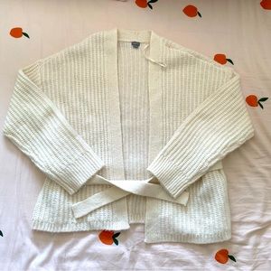 Aerie White Cardigan with Tie